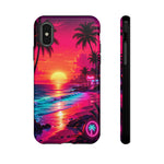 Neon Sunset Beach Radiant Vaporwave Phone Case – Tropical Aesthetic