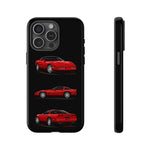 C4 Corvette Art Phone Case Red, Three-View Vector Cover, Gift
