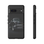 Black 1957 Chevy Bel Air Chrome Front Tough Phone Case for Classic Car Fans