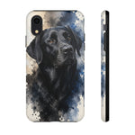Black Lab Watercolor Art Tough Phone Case - Dog Portrait