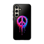 Glitch Peace Sign Phone Case, RGB Melt Digital Art Tough Cover, Gift