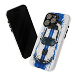GT500 Phone Case, White Top-Down Painterly Stripe Cover, Gift