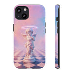 Praying Cherub Statue halo Vaporwave Aesthetic phone case