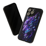 Holographic Wolf Phone Case, Fractured Prism Iridescent Cover