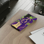 Boxer Halftone Portrait Tough Phone Case - Green and Violet