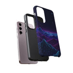 Retro Neon Mountains Phone Case | Vaporwave Galaxy Landscape