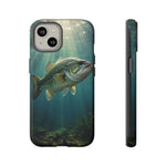 Largemouth Bass Phone Case, Sunlit Underwater Tough Cover, Gift