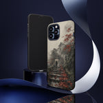 Autumn Temple Steps phone case | Japanese watercolor landscape cover