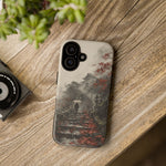 Autumn Temple Steps phone case | Japanese watercolor landscape cover