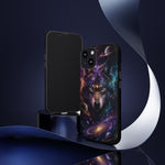 Cosmic Wolf Phone Case, Galaxy Nebula Portrait Tough Cover, Gift