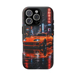 Orange Supra Phone Case, Neon City Night JDM Sports Car Tough Cover