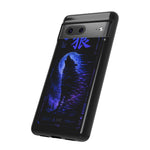 Glitch Wolf Howl Art Tough Phone Case - Blue Violet