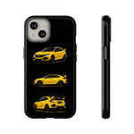 Yellow Type R Sports Car Phone Case Tough JDM Hot Hatch Multi View Print