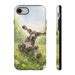 Playful Dog in Meadow Great Dane phone case | Puppy Art Tough Cover