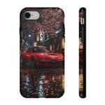 Red FD RX-7 Blossom Alley Tough Phone Case - Rain-Slicked Night