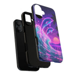Neon Dolphin Ocean Vaporwave Art Tough Phone Case