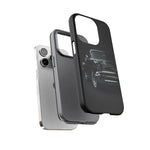 Black 1957 Chevy Bel Air Chrome Front Tough Phone Case for Classic Car Fans