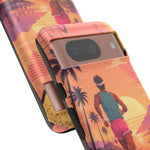 Retro Runner Sunset phone case | 80s Vaporwave jogging design