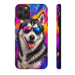 Cool Husky Sunglasses Portrait Tough Phone Case - Abstract