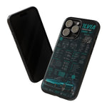 Teal S13 Silvia Phone Case, JDM Drift Infographic Spec Cover