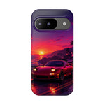 FD RX-7 Retro Sunset Sports Car Tough Case | Neon Vaporwave Beach Drive