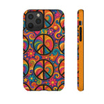 Peace Love Rainbow Spiral Art Tough Phone Case