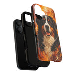 Bernese Mountain Dog Portrait Tough Phone Case - Warm Paint Splatter