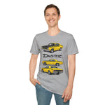 Yellow 1973 Duster Classic Car T-Shirt | Vintage Muscle Car Illustration
