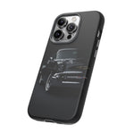Black 1957 Chevy Bel Air Chrome Front Tough Phone Case for Classic Car Fans