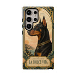 Doberman Art Deco 'La Dolce Vita' Phone Case | Vintage Dog Design