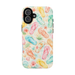 Watercolor Flip Flops pattern Tough Case | Beach Shells Phone Cover