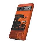 Orange Mustang Art Phone Case, GT500 American Muscle Car Tough Cover for Male
