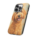 Goldendoodle Fluffy Curls Portrait Art Tough Phone Case