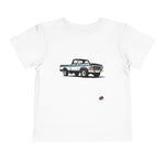1979 Ford F250 Pickup Truck Toddler T-Shirt Vintage Graphic Tee Blue White