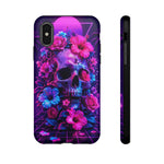 Synthwave Skull Neon Floral Vaporwave Art Tough Phone Case
