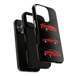C4 Corvette Art Phone Case Red, Three-View Vector Cover, Gift