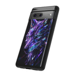 Holographic Wolf Phone Case, Fractured Prism Iridescent Cover