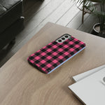 Pink Black Buffalo Plaid Phone Case