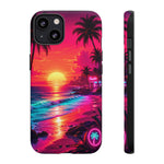 Neon Sunset Beach Radiant Vaporwave Phone Case – Tropical Aesthetic