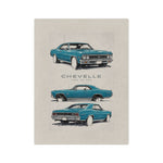 1966 Chevelle Car Illustration Velveteen Blanket | Classic Muscle Car Throw
