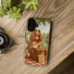Cocker Spaniel Picnic Scene phone case | vintage dog art