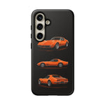 C3 Corvette Art Phone Case Orange, Three-View Vector Cover, Gift