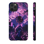 Cherry Blossom Neon Night Vaporwave Art Tough Phone Case
