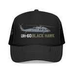 UH-60 Black Hawk Trucker Hat Military Helicopter Foam Snapback Cap Aviation Gift