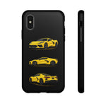 C8 Phone Case Yellow, Three-View Vector Cover, Gift for Vette Drivers