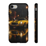 71 Camaro Z28 Phone Case, Rainy City Night Muscle Car Tough Cover