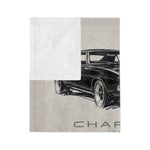 1969 Charger Sketches Velveteen Microfiber Blanket | Classic Muscle Car Throw