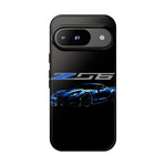 Blue C7 Z06 Sports Car Tough Phone Case Track Style Cover Gift