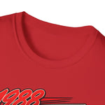 1988 Porsche 911 Turbo Slant Nose Cabriolet T-Shirt — Red Sports Car Graphic