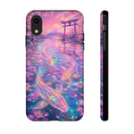Holographic Koi Cherry Blossom Vaporwave Art Tough Phone Case
